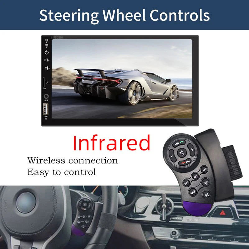 Autoradio CarPlay 1 DIN Universel – Écran 7 Pouces, Filaire, Télécommande, vue 5