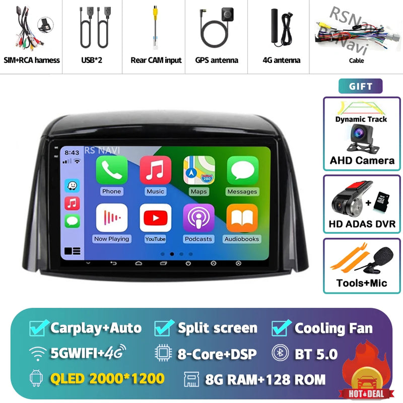 Autoradio CarPlay Renault Koleos (2008-2016) – Écran 9 pouces sans fil, jusqu'à 16 Go + 512 Go, vue 51