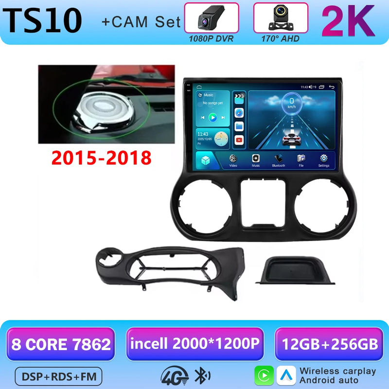 Autoradio CarPlay Jeep Wrangler JK (2011-2018) – Écran 9 pouces sans fil, jusqu'à 12 Go + 256 Go, vue 26