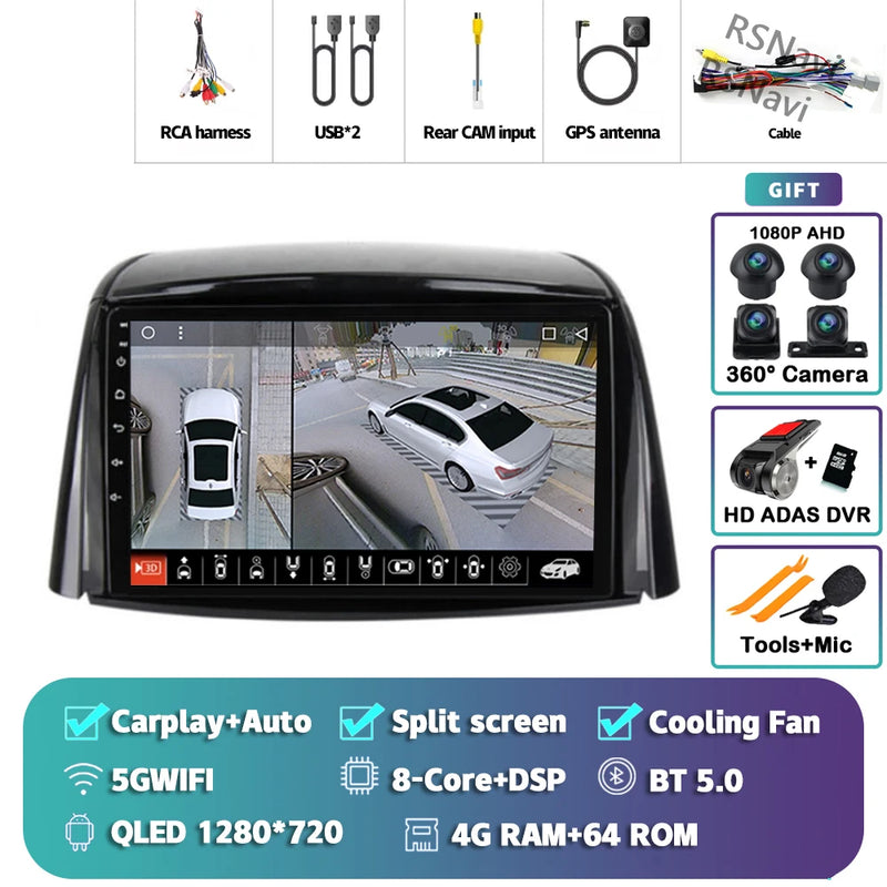 Autoradio CarPlay Renault Koleos (2008-2016) – Écran 9 pouces sans fil, jusqu'à 16 Go + 512 Go, vue 43