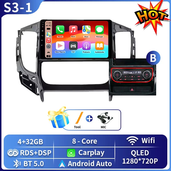 Autoradio CarPlay Mitsubishi L200, Pajero Sport et Triton (2015-2019) – Écran 9 pouces, jusqu'à 8 Go + 128 Go, vue 12