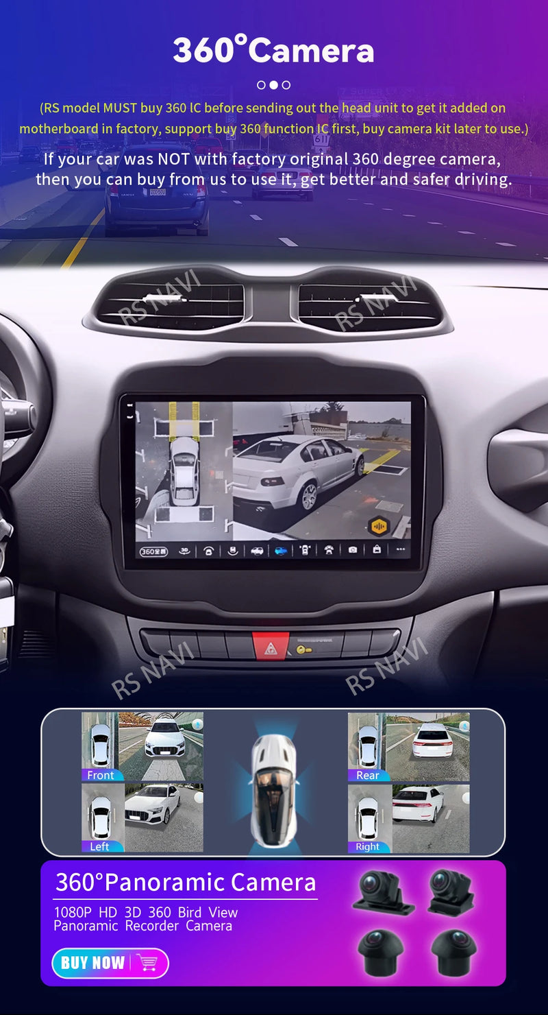 Autoradio CarPlay Jeep Renegade (2016-2020) – Écran 9 pouces, jusqu'à 16 Go + 512 Go, vue 30