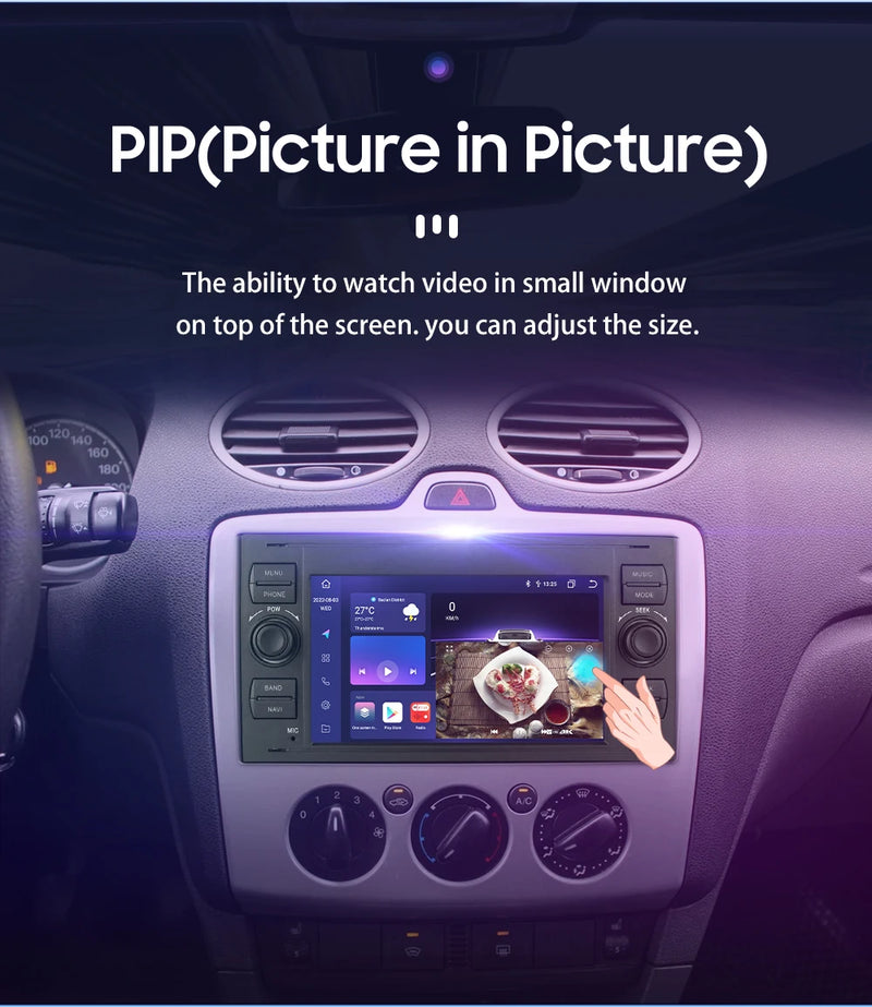 Autoradio CarPlay Ford Focus, Mondeo, S-Max et Kuga (2003-2012) – Écran 7 pouces, 2 DIN, vue 35