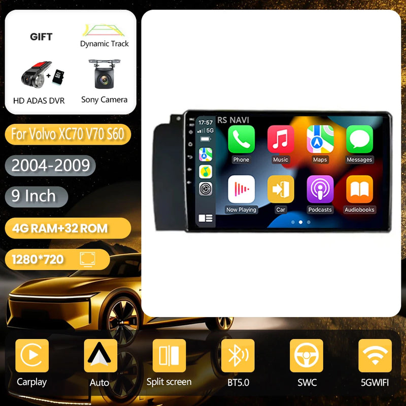 Autoradio CarPlay Volvo XC70, V70 et S60 (2004-2009) – Écran 9 pouces, jusqu'à 16 Go + 256 Go, vue 11