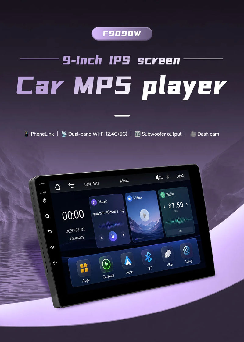 Autoradio CarPlay 2 DIN Universel – Écran 9 ou 10,1 Pouces, Filaire, Caméra en Option, vue 10
