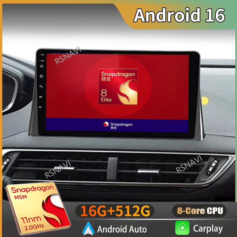 Autoradio CarPlay Peugeot 3008 et 5008 (2017-2020) – Écran 9 pouces, Android 16