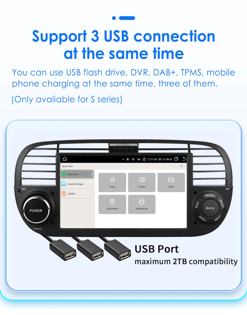 Autoradio CarPlay Fiat 500 (2007-2015) – Écran 7 pouces, 8 cœurs, jusqu'à 8 Go + 128 Go, vue 38