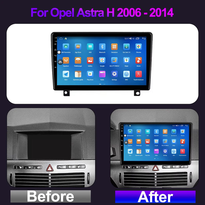 Autoradio CarPlay Opel Astra H (2006-2014) – Écran 9 pouces sans fil, jusqu'à 12 Go + 256 Go, vue 2