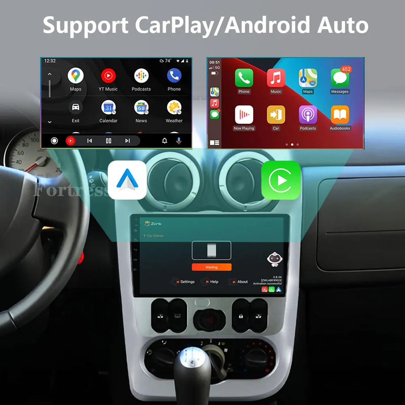 Autoradio CarPlay Dacia Logan 1 et Sandero (2009-2015) – Écran 9 pouces, jusqu'à 12 Go + 128 Go, vue 17