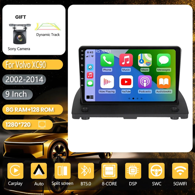 Autoradio CarPlay Volvo XC90 (2002-2014) – Écran 9 pouces, jusqu'à 16 Go + 256 Go, vue 33