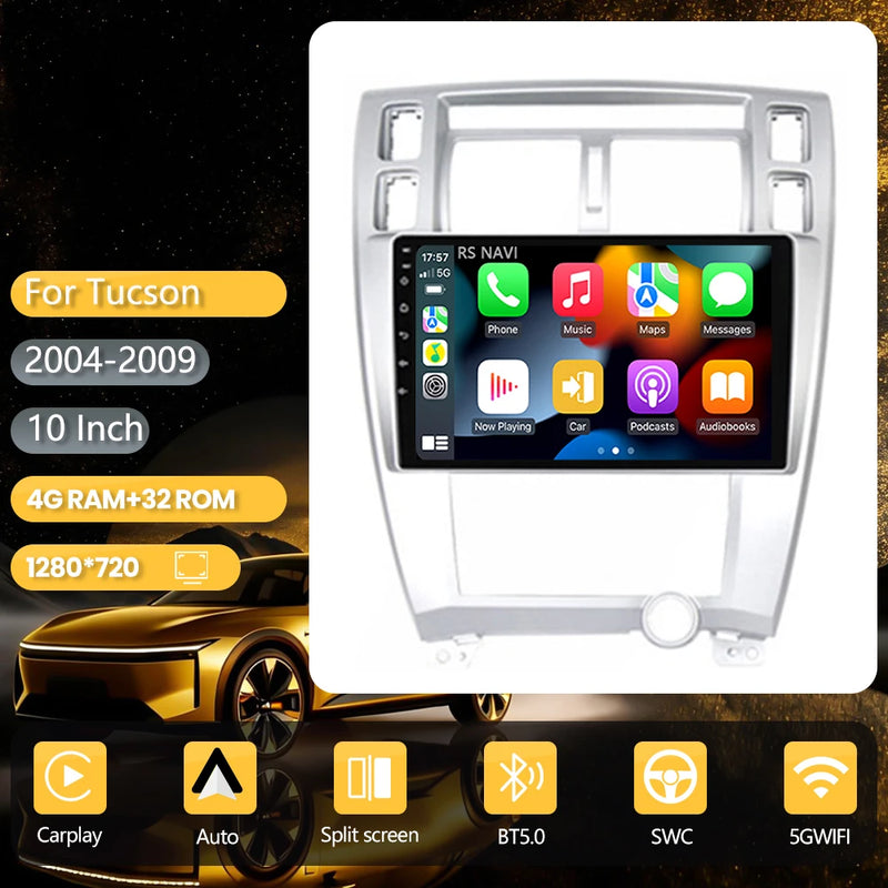 Autoradio CarPlay Hyundai Tucson (2004-2009) – Écran 10 pouces, jusqu'à 16 Go + 256 Go, vue 34