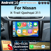Autoradio CarPlay Nissan Qashqai J11 et X-Trail T32 (2014-2020) – Écran QLED, jusqu'à 16 Go + 512 Go