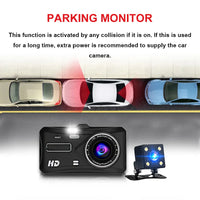 Dashcam Tactile 4 Pouces Avant et Arrière 1080P – Vision Nocturne, Mode Parking, vue 2