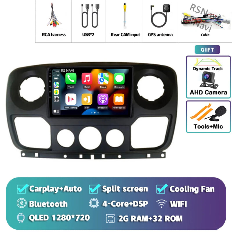 Autoradio CarPlay Renault Master, Nissan NV400 et Opel Movano (2010-2015) – Écran 9 pouces, Android 16, vue 11