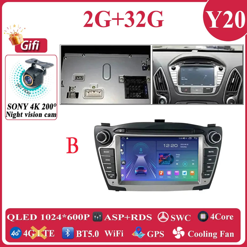 Autoradio CarPlay Hyundai ix35 (2009-2015) – Écran 7 pouces à boutons, jusqu'à 8 Go + 256 Go, vue 42