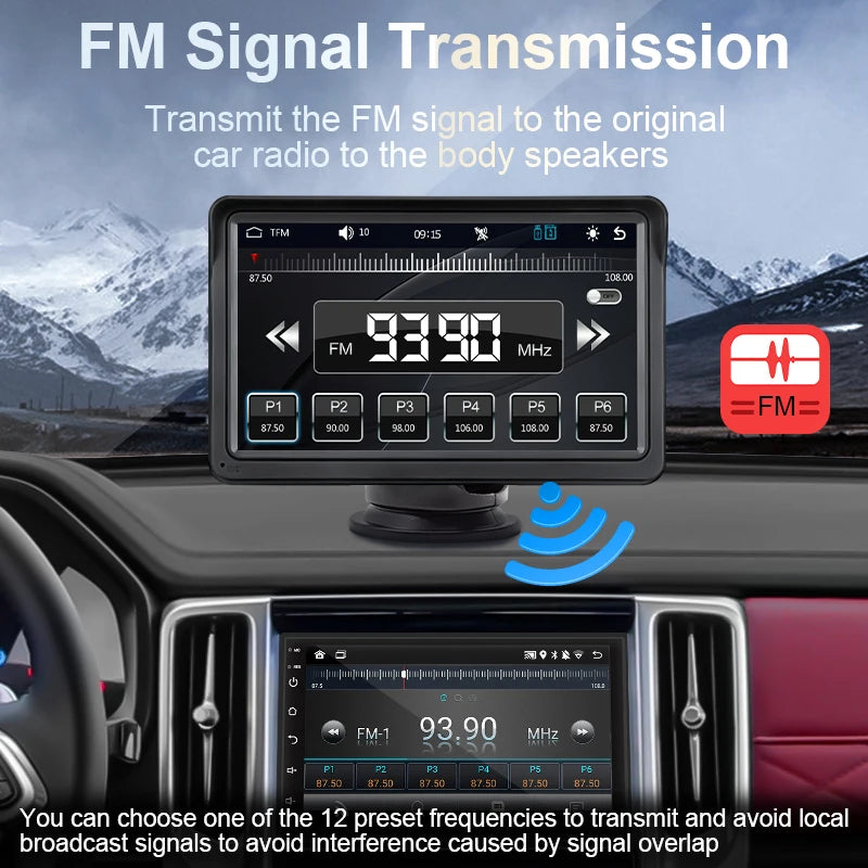 Écran CarPlay Portable Universel 7 Pouces – Ventouse ou Socle, Caméra de Recul, vue 11