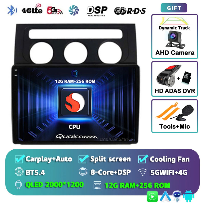 Autoradio CarPlay Volkswagen Touran 1 (2003-2010) – Écran 2K 9 pouces, Android 16, vue 11