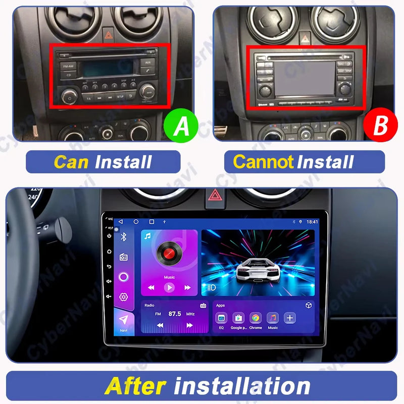 Autoradio CarPlay Nissan Qashqai J10 (2006-2013) – Écran 9 pouces, option écran 2K, jusqu'à 12 Go + 256 Go, vue 7