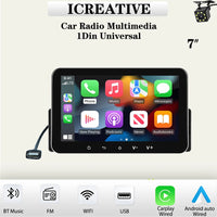 Autoradio CarPlay 1 DIN Universel – Écran 7 Pouces, Filaire, Mirror Link