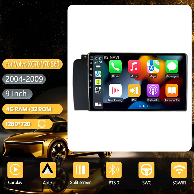 Autoradio CarPlay Volvo XC70, V70 et S60 (2004-2009) – Écran 9 pouces, jusqu'à 16 Go + 256 Go, vue 25