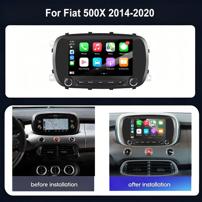 Autoradio CarPlay Fiat 500X (2014-2020) – Écran IPS 7 pouces, jusqu'à 8 Go + 256 Go, vue 2