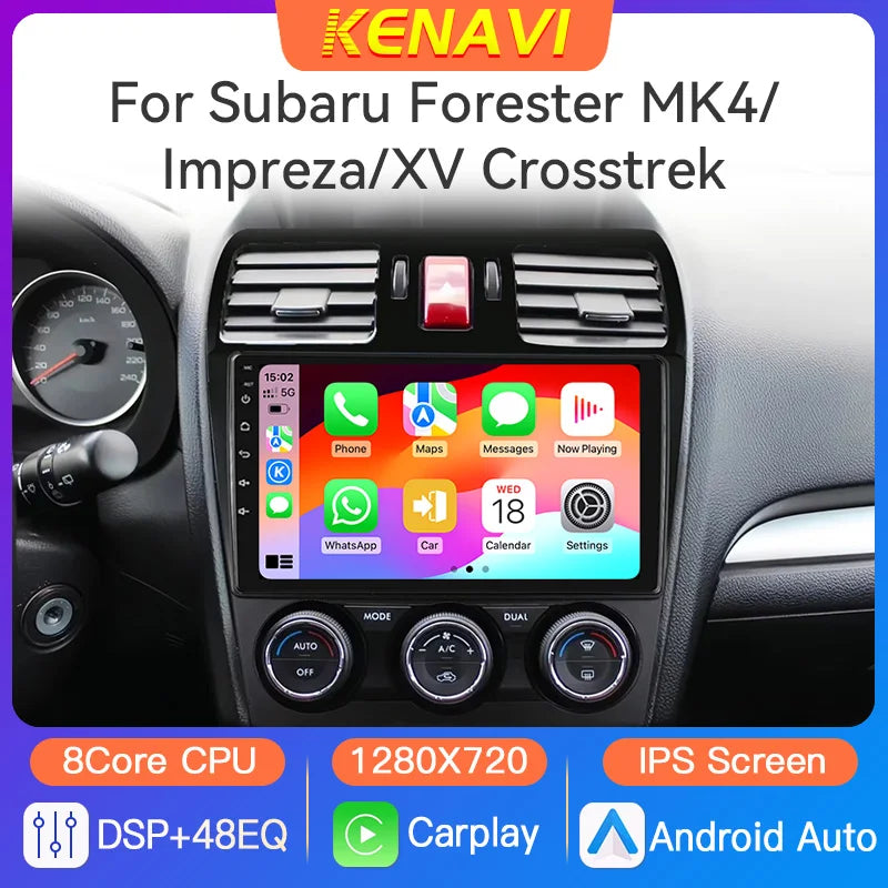 Autoradio CarPlay Subaru Forester MK4, Impreza et XV Crosstrek (2012-2014) – Écran IPS 9 pouces