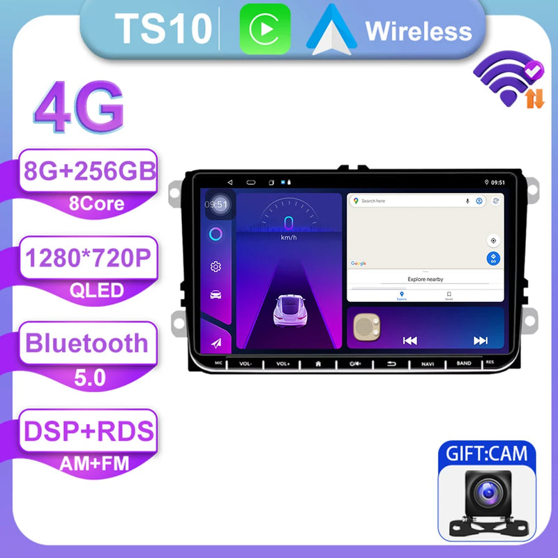 Autoradio CarPlay Volkswagen Golf 5, Golf 6, Passat B6, Tiguan – Écran 9 pouces, Android 14, vue 8