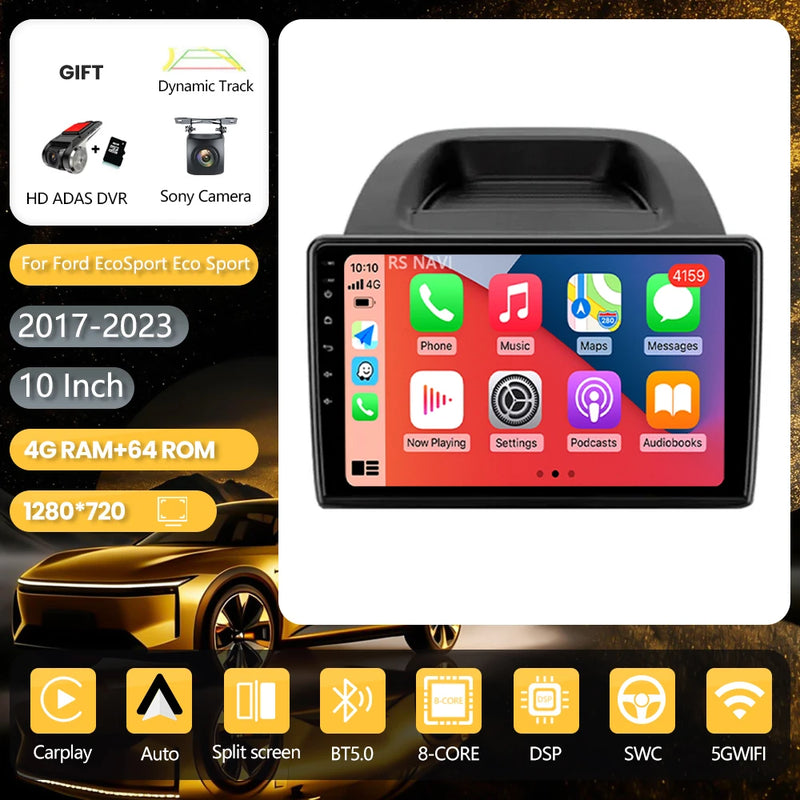 Autoradio CarPlay Ford EcoSport (2017-2023) – Écran QLED 10 pouces, vue 25