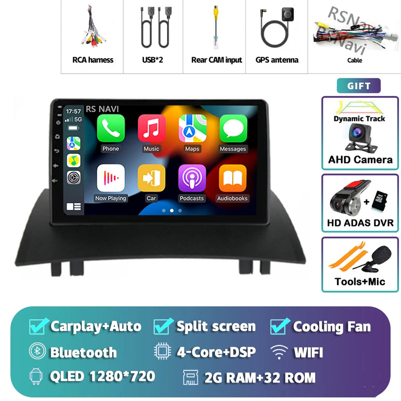 Autoradio CarPlay Renault Mégane 2 (2002-2009) – Écran 9 pouces, jusqu'à 16 Go + 512 Go, vue 36
