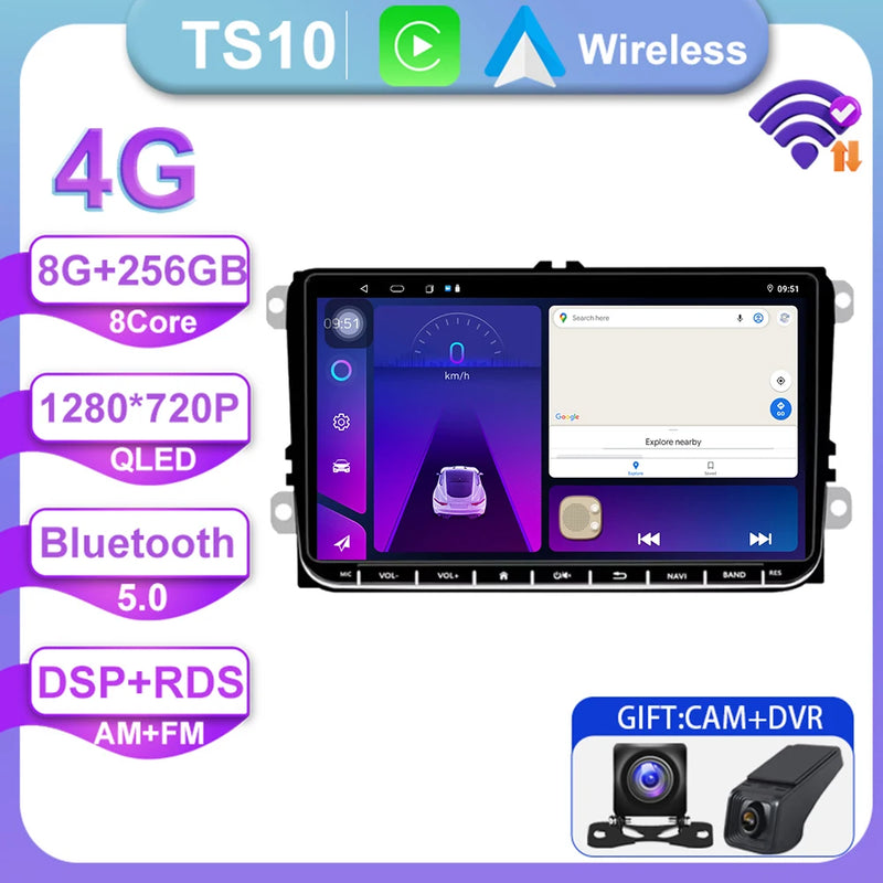 Autoradio CarPlay Volkswagen Golf 5, Golf 6, Passat B6, Tiguan – Écran 9 pouces, Android 14, vue 13