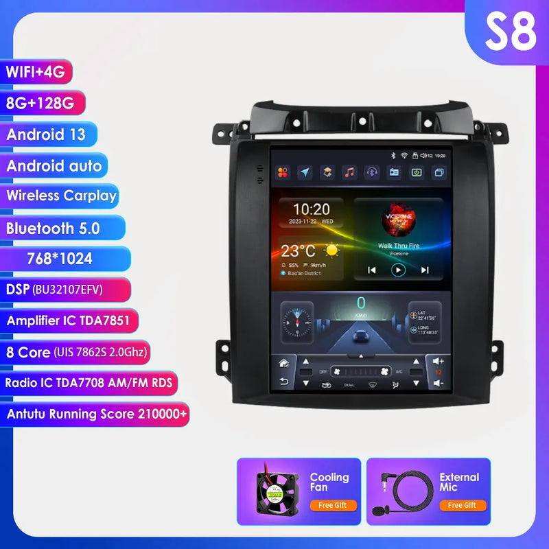 Autoradio CarPlay Kia Sorento BL (2002-2006) – Écran vertical 9,7 pouces, vue 9