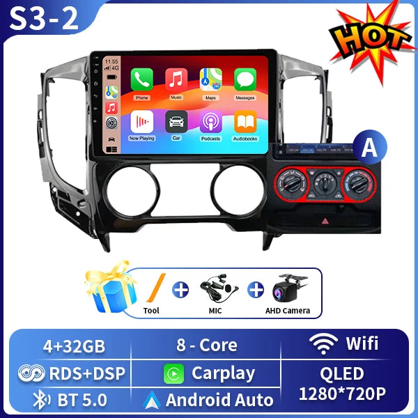 Autoradio CarPlay Mitsubishi L200, Pajero Sport et Triton (2015-2019) – Écran 9 pouces, jusqu'à 8 Go + 128 Go, vue 13