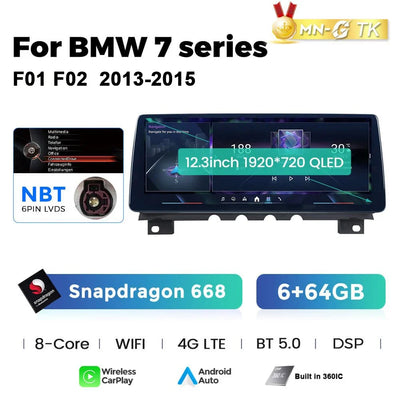 Autoradio Android BMW Série 7 F01 F02 CarPlay Sans Fil