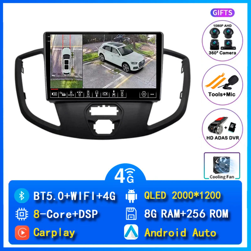 Autoradio CarPlay Ford Transit (2015-2018) – Écran 9 pouces, 4G, jusqu'à 12 Go + 256 Go, vue 15