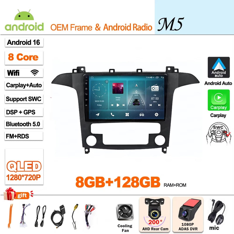 Autoradio CarPlay Ford S-Max (2006-2015) – Écran 9 pouces sans fil, jusqu'à 12 Go + 256 Go, vue 26