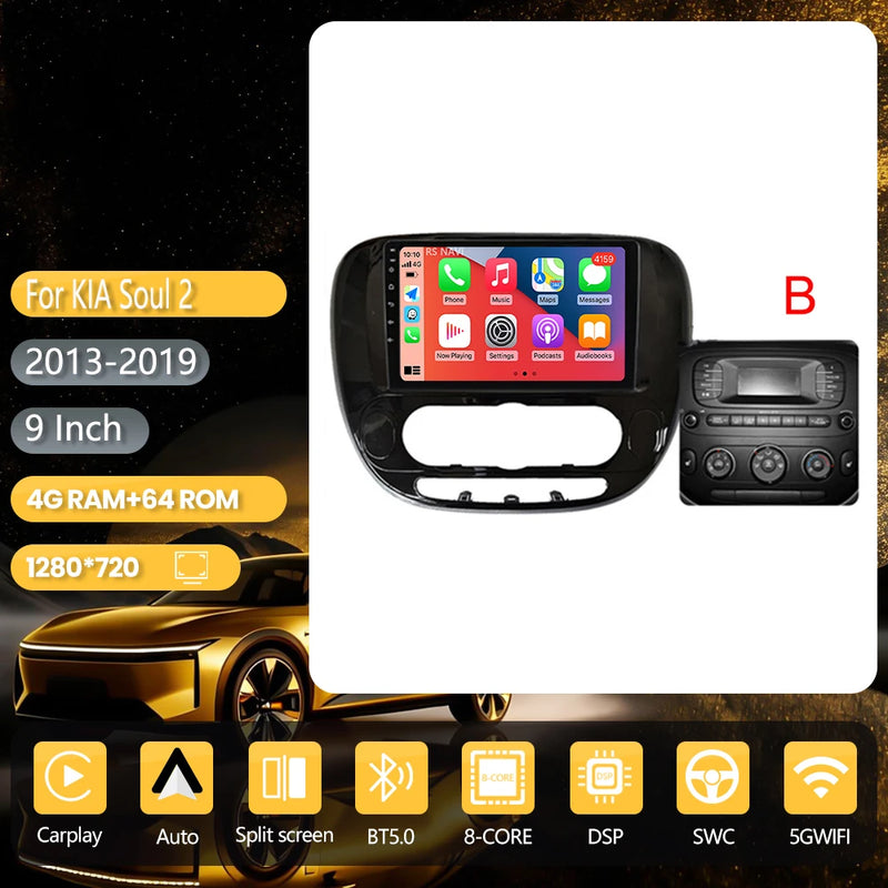 Autoradio CarPlay Kia Soul 2 (2013-2019) – Écran 9 pouces, jusqu'à 16 Go + 256 Go, vue 35