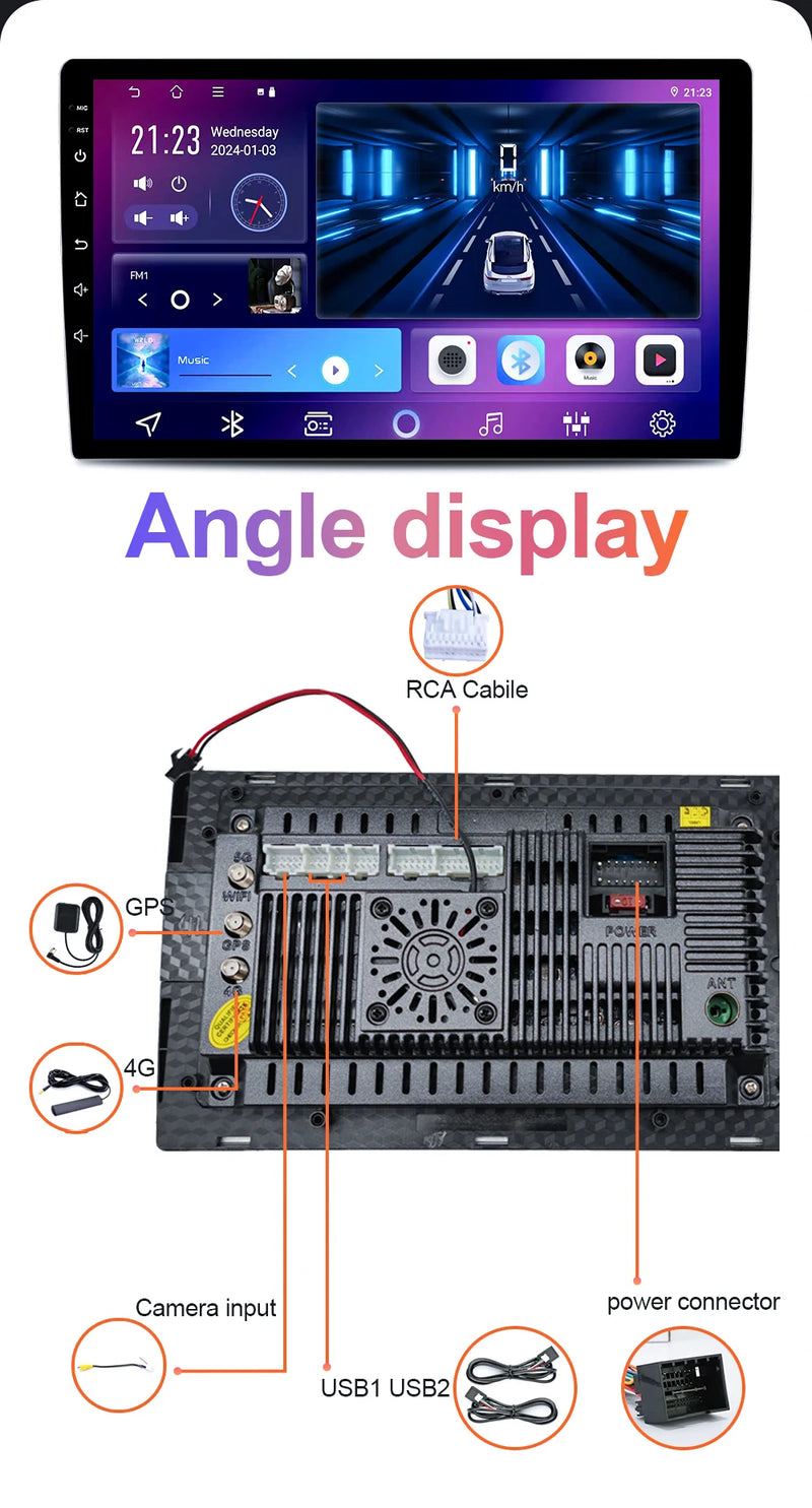 Autoradio CarPlay Volkswagen Polo 4 (2004-2009) – Écran 9 pouces, cadre noir ou argent, vue 8