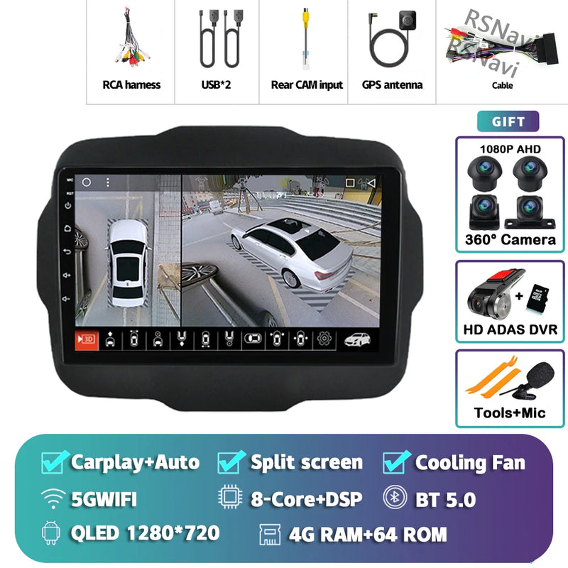 Autoradio CarPlay Jeep Renegade (2016-2020) – Écran 9 pouces, jusqu'à 16 Go + 512 Go, vue 35