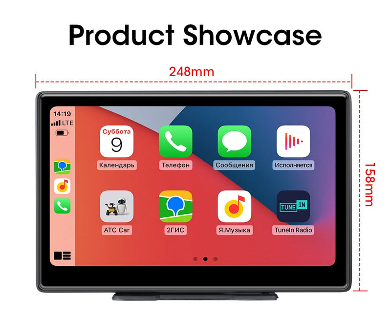 Écran CarPlay Portable 10,1 Pouces – Sans Fil, Dashcam 4K en Option, vue 25