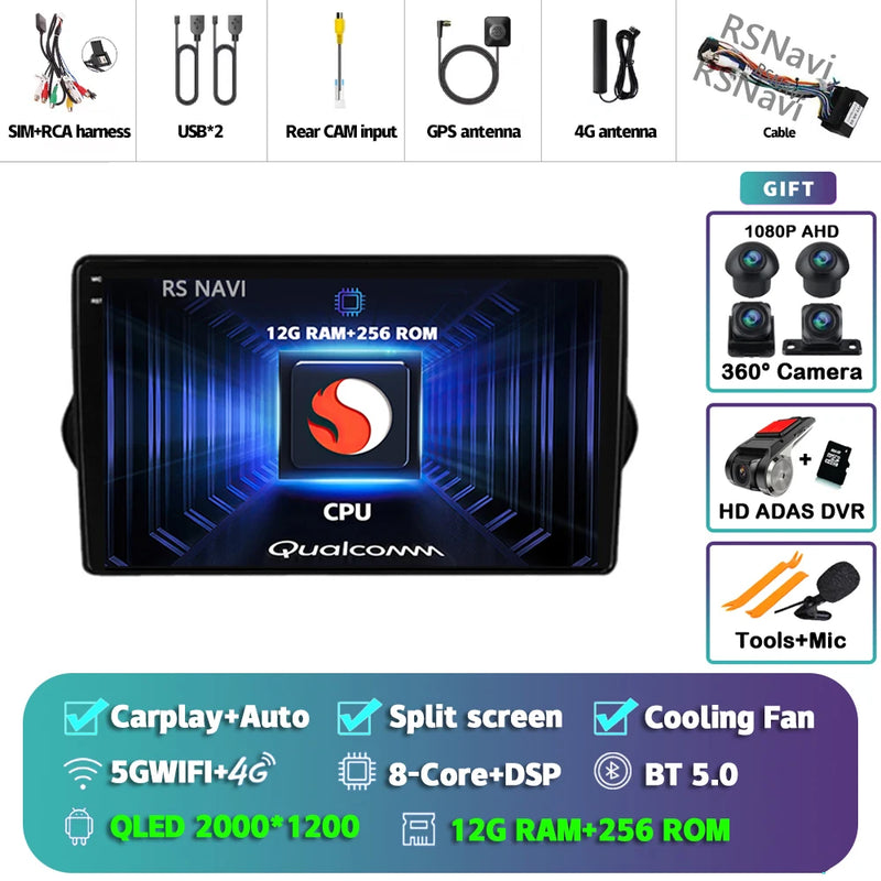 Autoradio CarPlay Fiat Tipo, Egea et Dodge Neon (2015-2018) – Écran QLED, jusqu'à 16 Go + 512 Go, vue 18