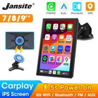 Écran CarPlay Universel Sans Fil 7, 8 ou 9 Pouces – Support Magnétique et Ventouse