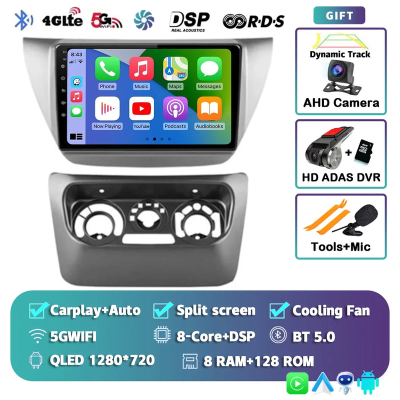 Autoradio CarPlay Mitsubishi Lancer 9 CS (2000-2010) – Écran 9 pouces 2K, jusqu'à 12 Go + 256 Go, vue 7