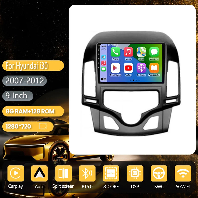 Autoradio CarPlay Hyundai i30 FD (2007-2012) – Écran 9 pouces, jusqu'à 16 Go + 256 Go, vue 43
