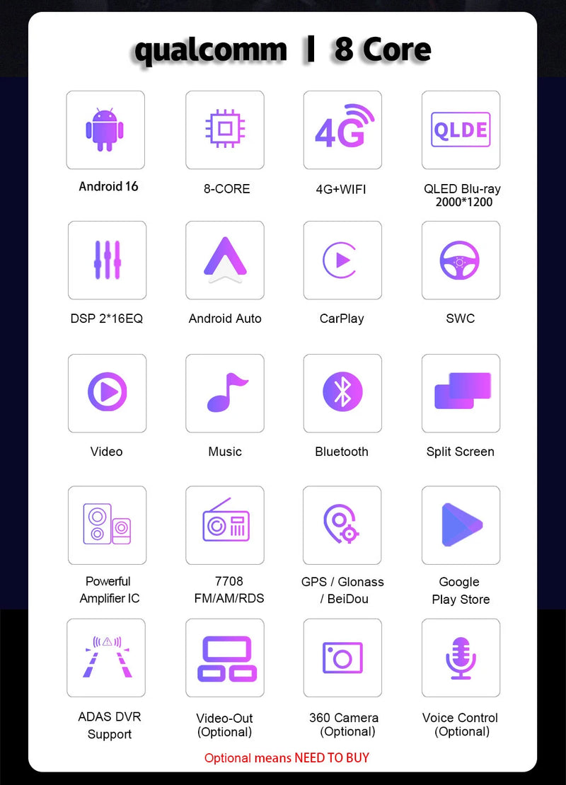 Autoradio CarPlay Renault Kangoo (2009-2018) – Écran 9 pouces, Android 16, jusqu'à 16 Go + 512 Go, vue 8