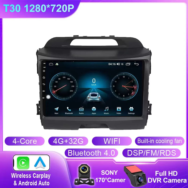 Autoradio CarPlay Kia Sportage 3 SL (2010-2016) – Écran QLED 9 pouces, jusqu'à 12 Go + 256 Go, vue 9