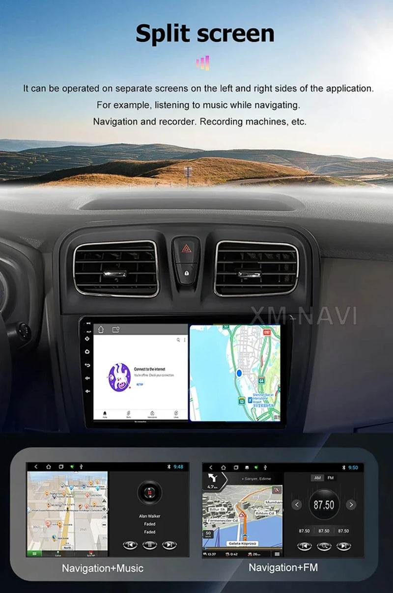 Autoradio CarPlay Fiat Panda (2003-2012) – Écran QLED 7 pouces, jusqu'à 8 Go + 256 Go, vue 6