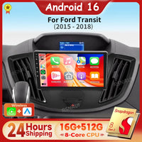 Autoradio CarPlay Ford Transit (2015-2018) – Écran QLED, jusqu'à 16 Go + 512 Go
