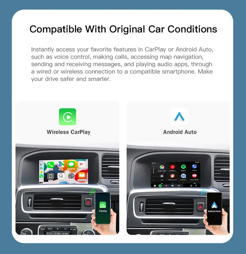 Boîtier CarPlay Volvo S60, V40, V60 et XC60 (2015-2018) – Écran d'origine conservé, sans fil, vue 12