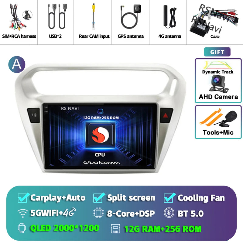 Autoradio CarPlay Peugeot 301 et Citroën C-Elysée (2012-2016) – Écran QLED, Android 16, vue 38