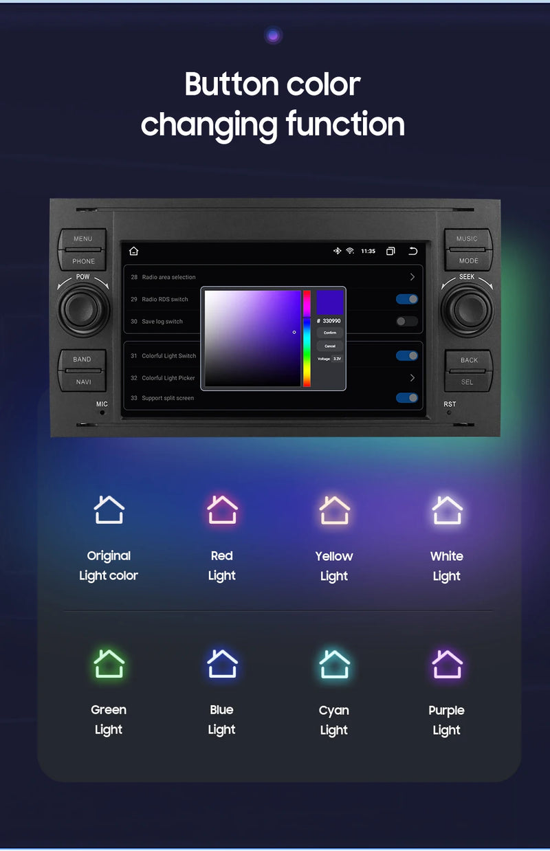 Autoradio CarPlay Ford Focus, Mondeo, S-Max et Kuga (2003-2012) – Écran 7 pouces, 2 DIN, vue 20